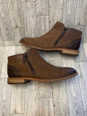 Clarks Artisan Maypearl Juno Women's Size 8.5 Suede Casual Zip Ankle Boots Brown